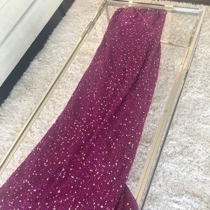 Scalia fuchsia sequin long formal gown size small